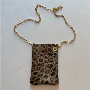 NWOT. Leather crossbody cellphone bag.